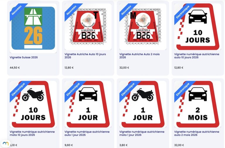 Vignettes autoroutes : Pour circuler en Suisse et Autriche en 2026 ...